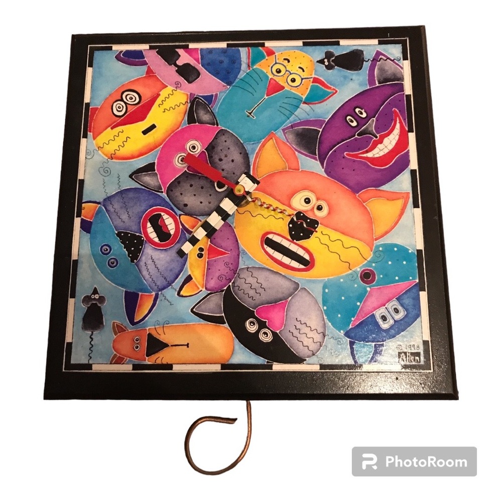 Vintage Whimsical Cat Clock by Allen Designs (Michelle)  it works! See vid!